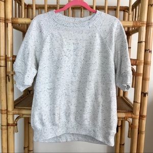 Aerie Gray Grey Short Sleeve Sweatshirt, Large
